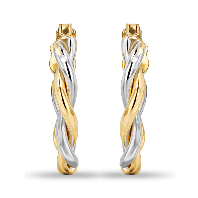 Arracadas Bicolor Oro 10k 10 mm Cl&aacute;sicas | Bizz... image number null