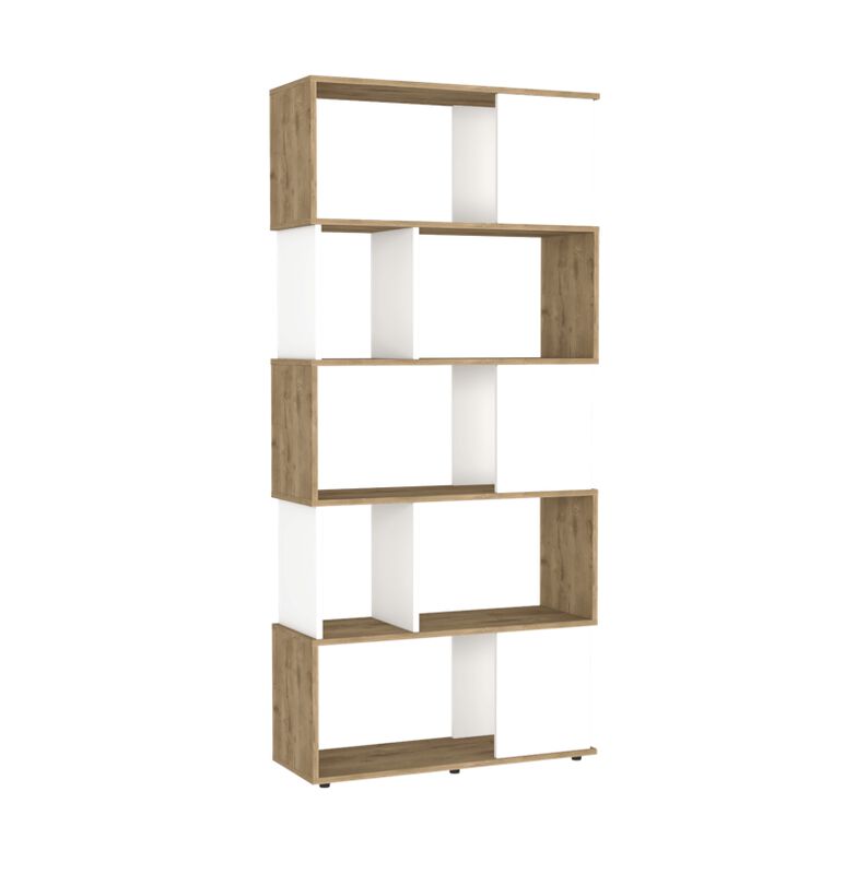 Librero Noah Macadamia y Blanco con Variedad De... image number null