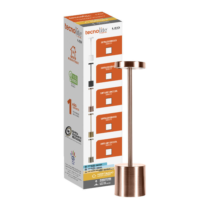 Lámpara de Mesa LED 3 W Portátil, Recargable, L... image number null