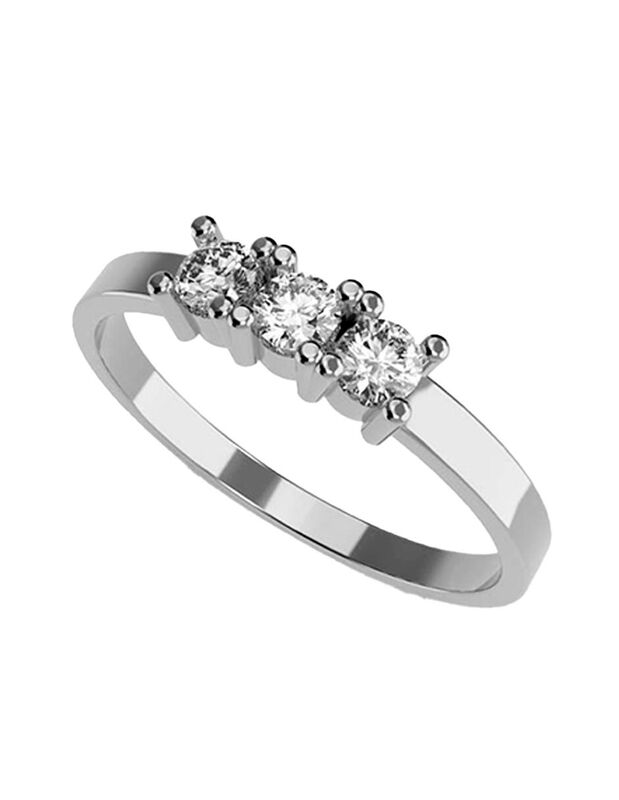 Anillo de Compromiso en Oro Blanco 10K con Circ... image number null