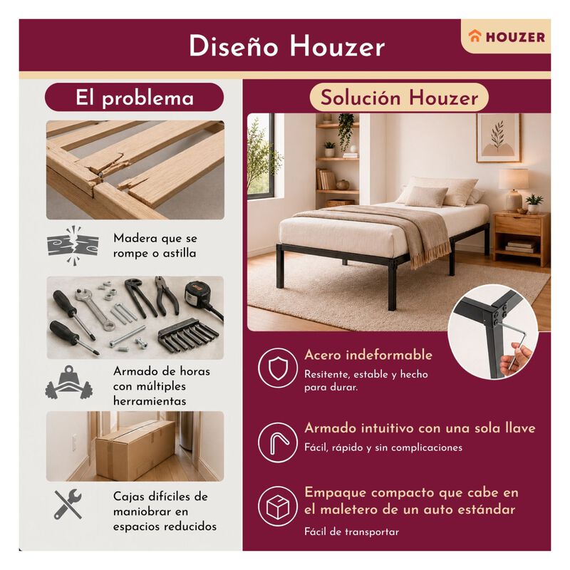Base Cama Individual Plegable Acero Resistente ... image number null
