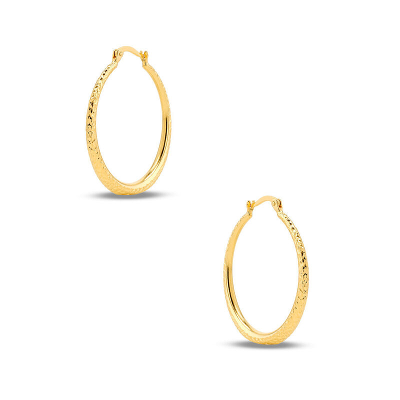 Arracadas Oro Amarillo 10k Diamantado 27 Mm Gla... image number null