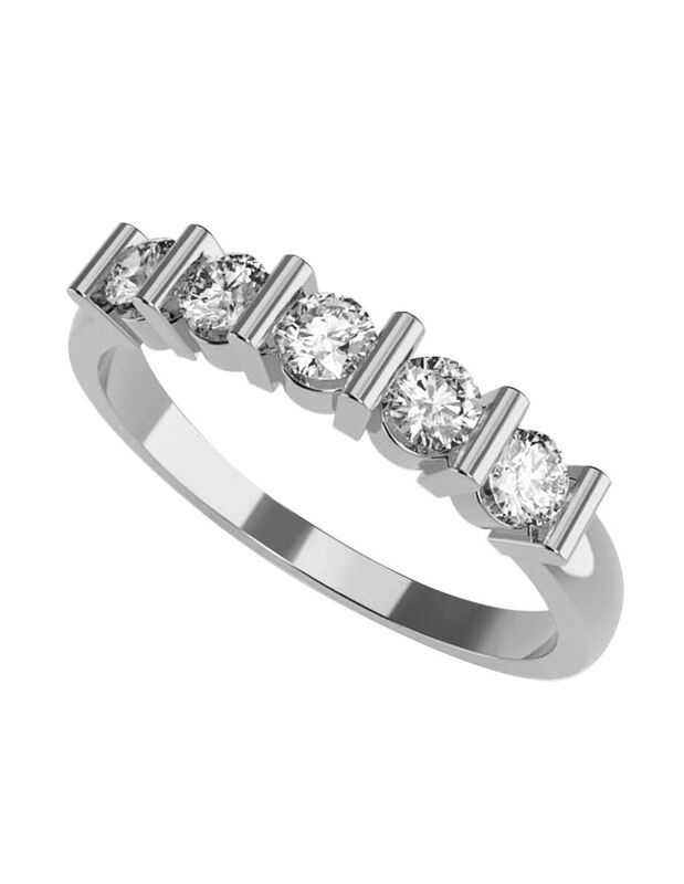 Anillo de Compromiso en Oro Blanco 14K con Circ... image number null