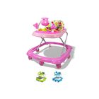 Andadera Plegable Con Asiento Acolchado Juguetero Y Frenos Para Beb&eacute; 6-18 Meses Rosa