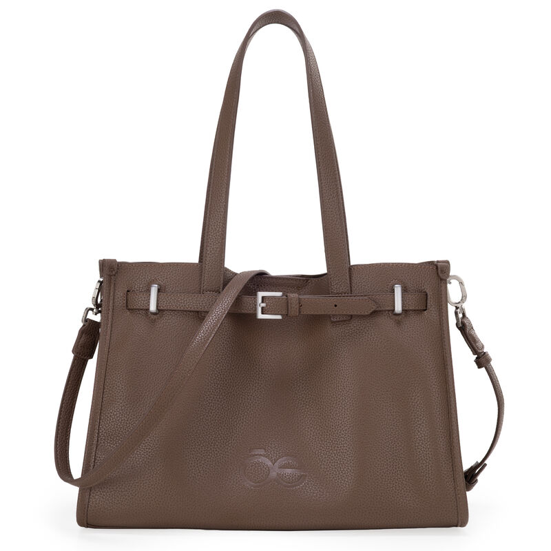Bolsa Tote Grande Con Hebilla Decorativa Color ... image number null