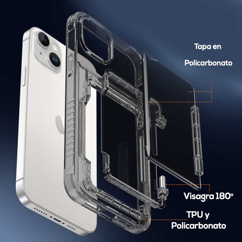 Funda Tekku Tpu Tarjetero Para Iphone 15 Humo image number null