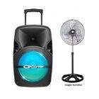 Combo Ventilador De Pedestal Mtz Toys 10 Pulgadas + Bafle Recargable Donker 12 Pulgadas Bluetooth End