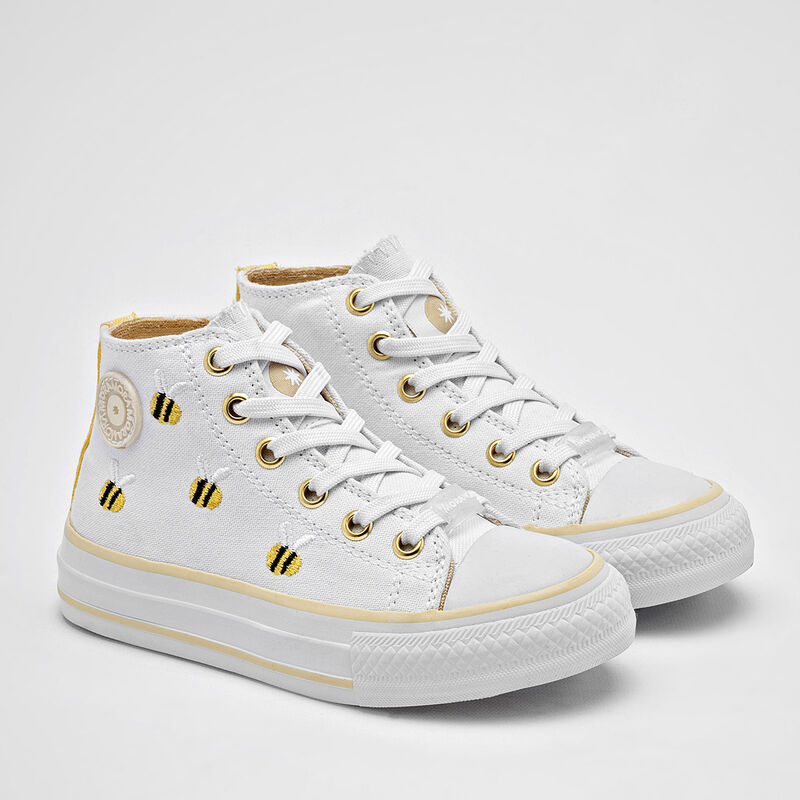 Moramora Tenis urbano para ni&ntilde;a blanco amarillo image number null