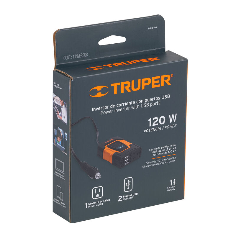 Inversor de Corriente 120 W Truper image number null