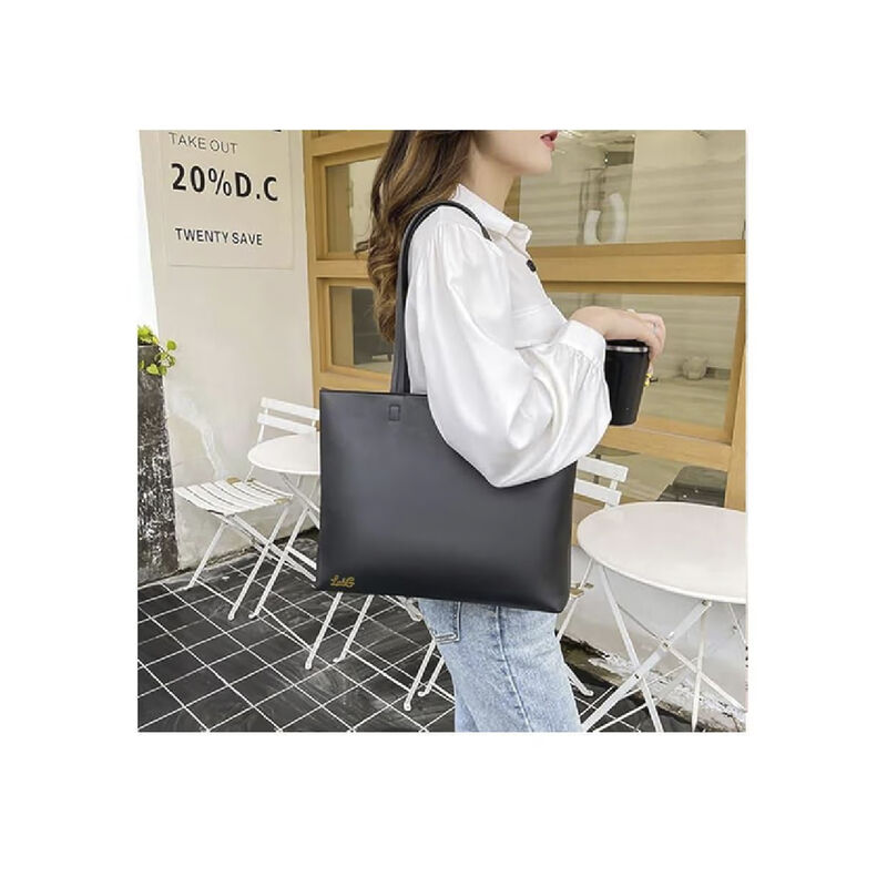 Bolso de Cuero Suave Marr&oacute;n Oscuro Amplio image number null