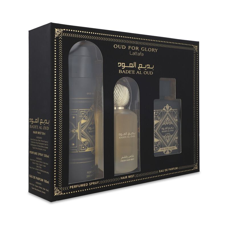 Set Lattafa Bade'E Al Oud For Glory 3Pzs 100Ml ... image number null