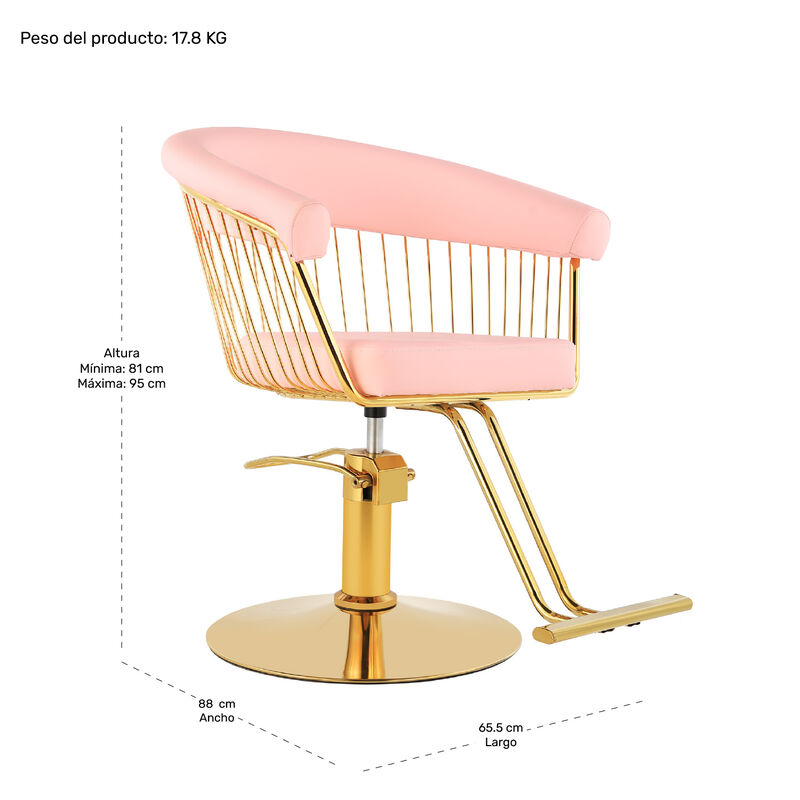 Silla Gold Circular Est&eacute;tica Spa Ajustable Giro... image number null