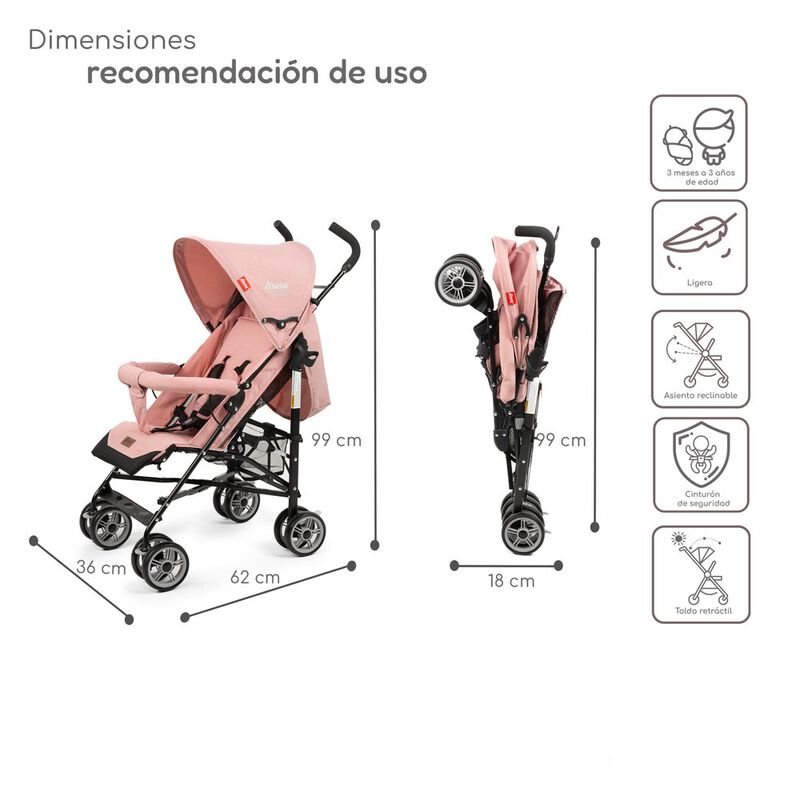 Carriola Reclinable, Plegable D’Bebé Aerostar -... image number null