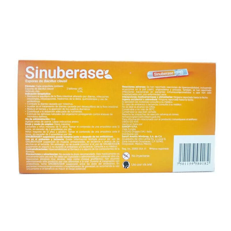 Sinuberase 2 Billones Ufc/5 Ml 10 Ampolleta image number null