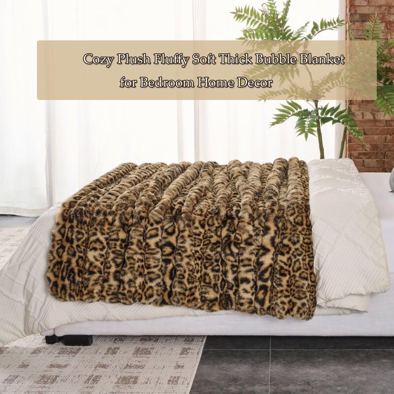 Manta Animebody 127 cm x 152 cm Leopardo Marr&oacute;n... image number null