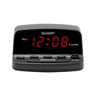 Reloj Despertador Digital Sharp Con Controles Tipo Teclado, Bater&iacute;a De Respaldo, F&aacute;cil De Usar Con Un Funcionamiento Sencillo, Funda Negra Con Pantalla Led Roja
