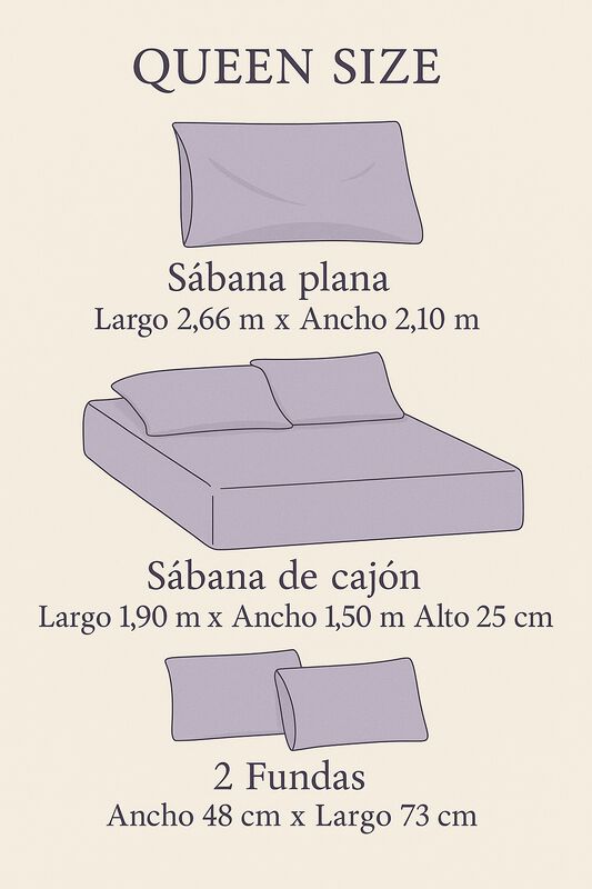 Juego de S&aacute;banas Queen Size 100% Algod&oacute;n Premiu... image number null