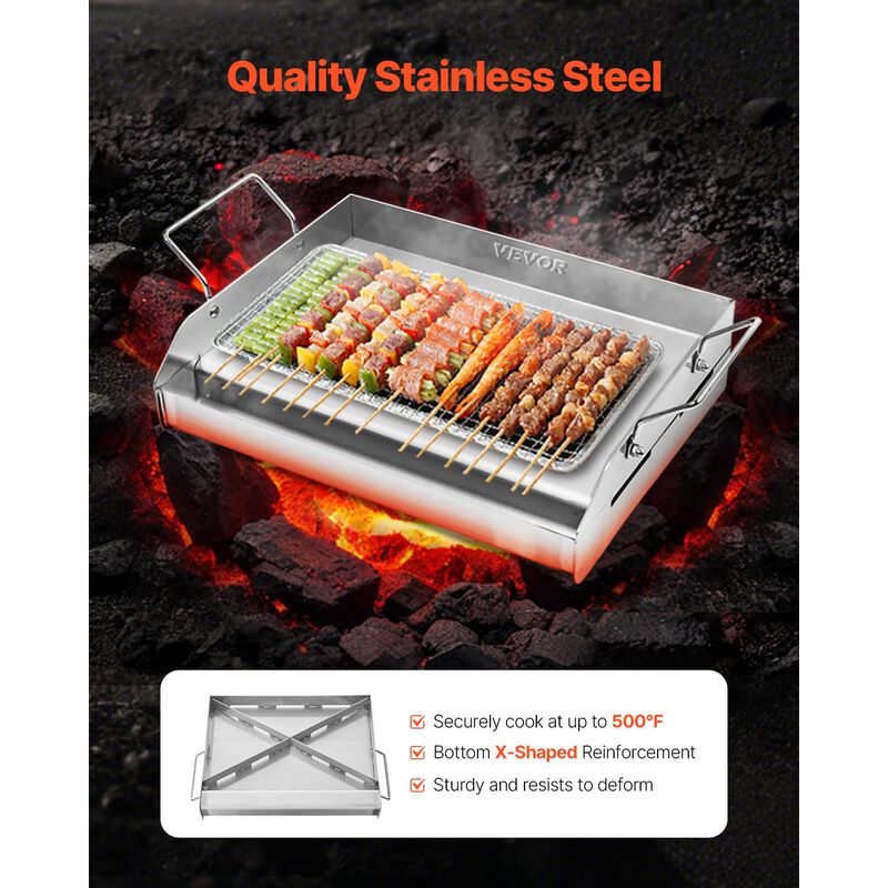 Plancha Vevor 43x33 cm Acero Inoxidable para Bb... image number null