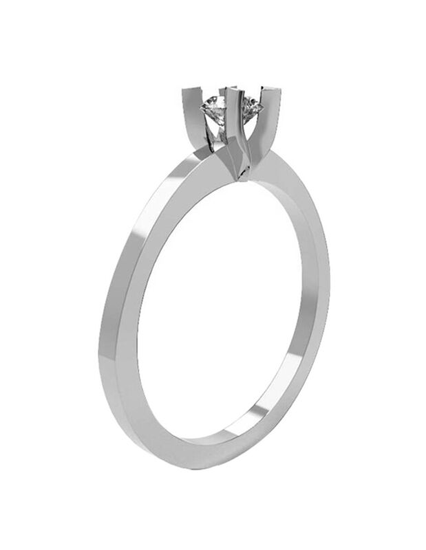 Anillo de Compromiso en Oro Blanco 14K con Diam... image number null