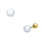 Broqueles Oro Amarillo 14k Con Perla Be3540y