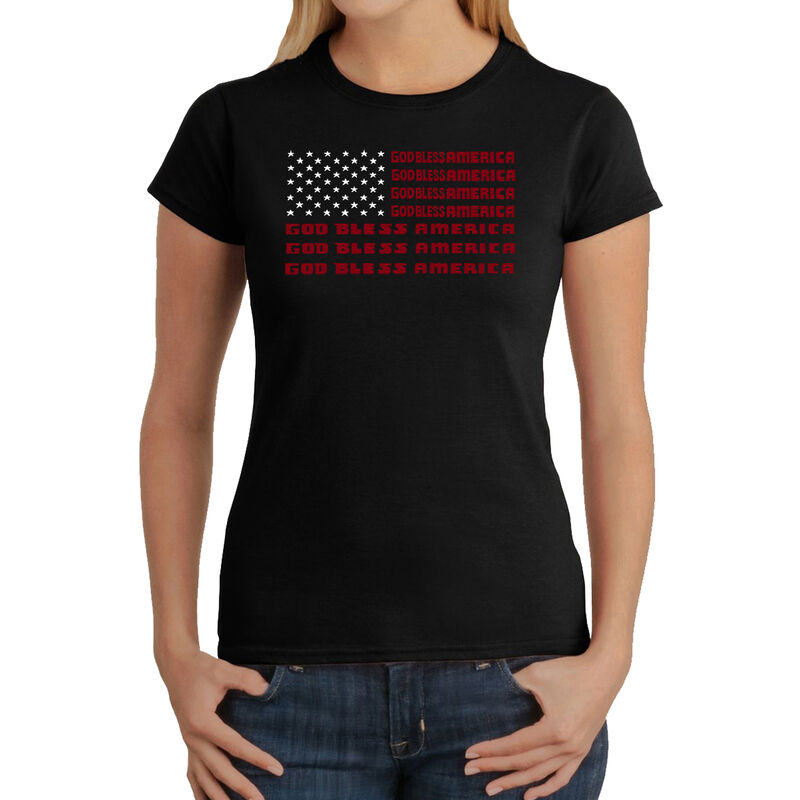 Camiseta Word Art Para Mujer - God Bless Americ... image number null