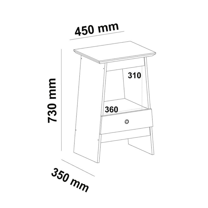 Mesa Auxiliar Bertolini Eden Pino Negro image number null