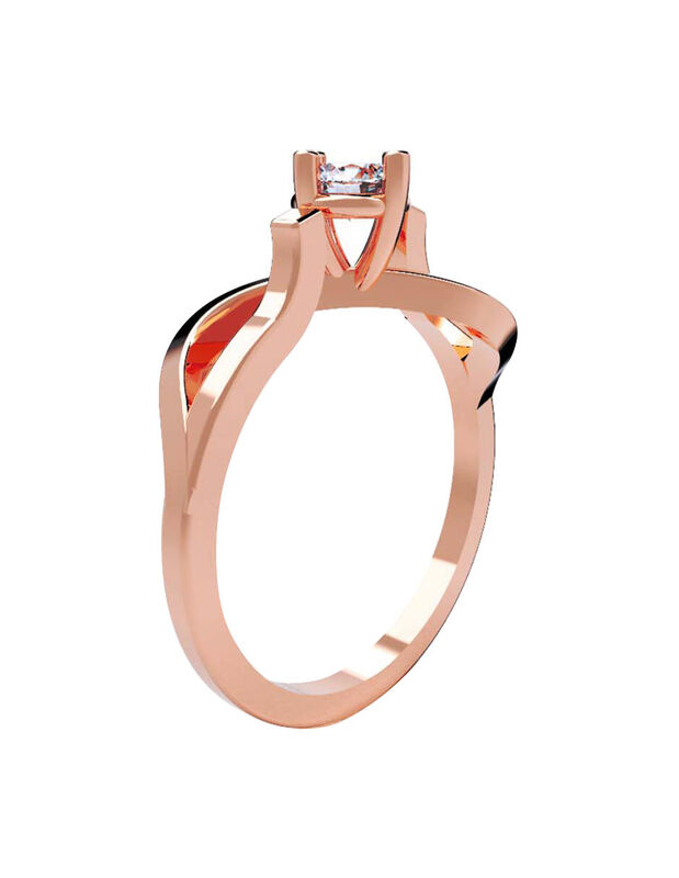 Anillo de Compromiso en Oro Rosa 14K con Circon... image number null