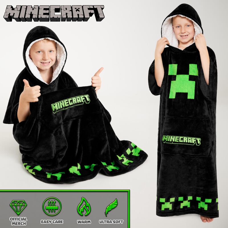 Manta Con Capucha De Forro Polar Minecraft Para... image number null