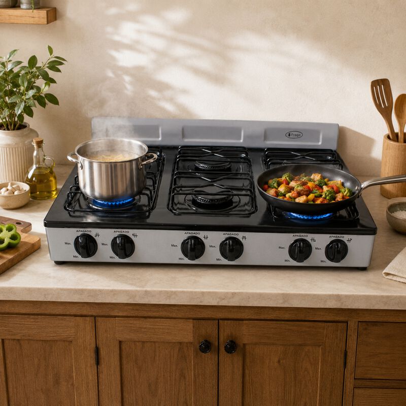Parrilla Gas Lp 6 Quemadores Comal Porcelanizad... image number null
