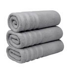 Set de 3 Toallas de Ba&ntilde;o Grande 70x140 cm - Color Gris Claro