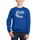 Sudadera De Cuello Redondo Word Art Para Ni&ntilde;o - Trex - Azul Rey