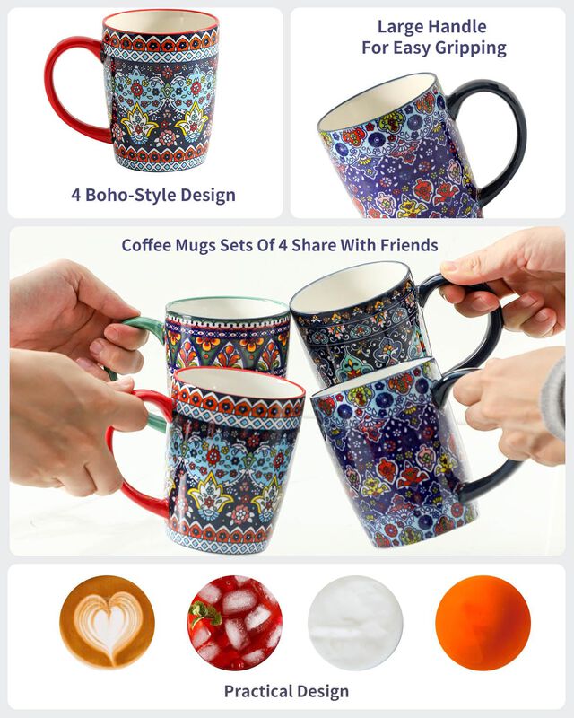 Tazas De Caf&eacute; Hasense 430 ml Juego De 4 Estilo ... image number null