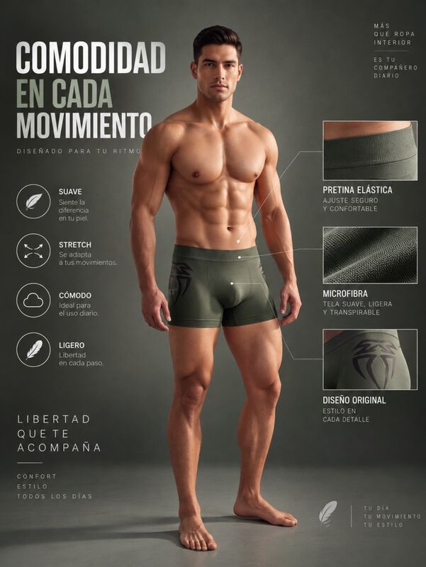 Pack 3 Boxers Para Hombre, C&oacute;modos Y Ajuste Per... image number null
