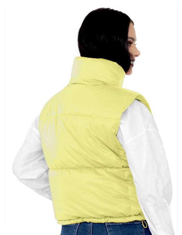 Chaleco Corto Brilloso Mujer Amarillo Roosevelt... image number null