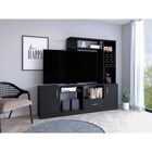 Mesa Para Tv Beijing  Wengue  Para Tv De 60'' Virtual Muebles