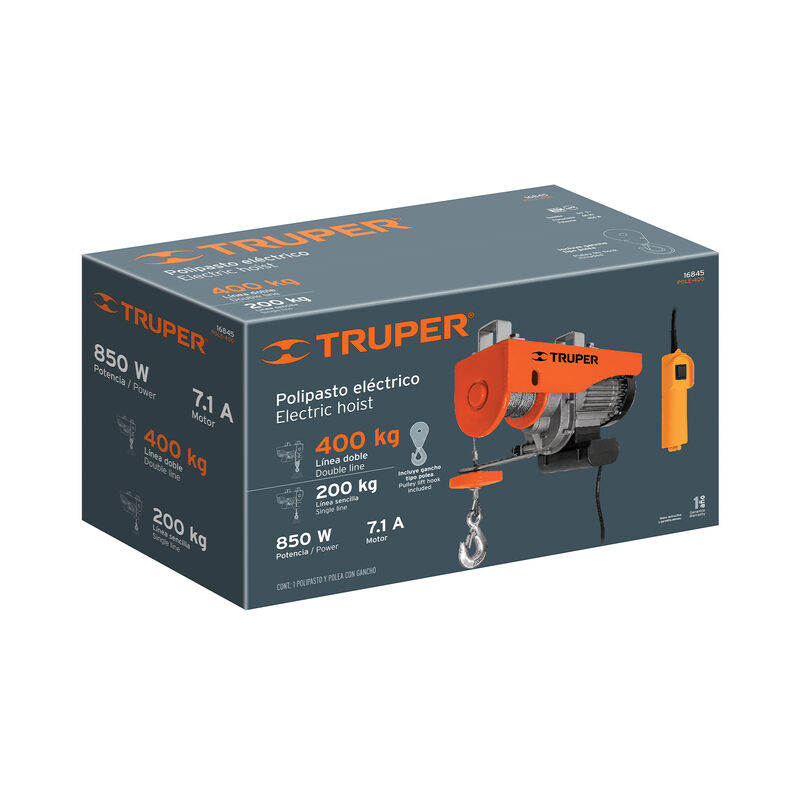 Polipasto El&eacute;ctrico de 400 Kg Truper image number null