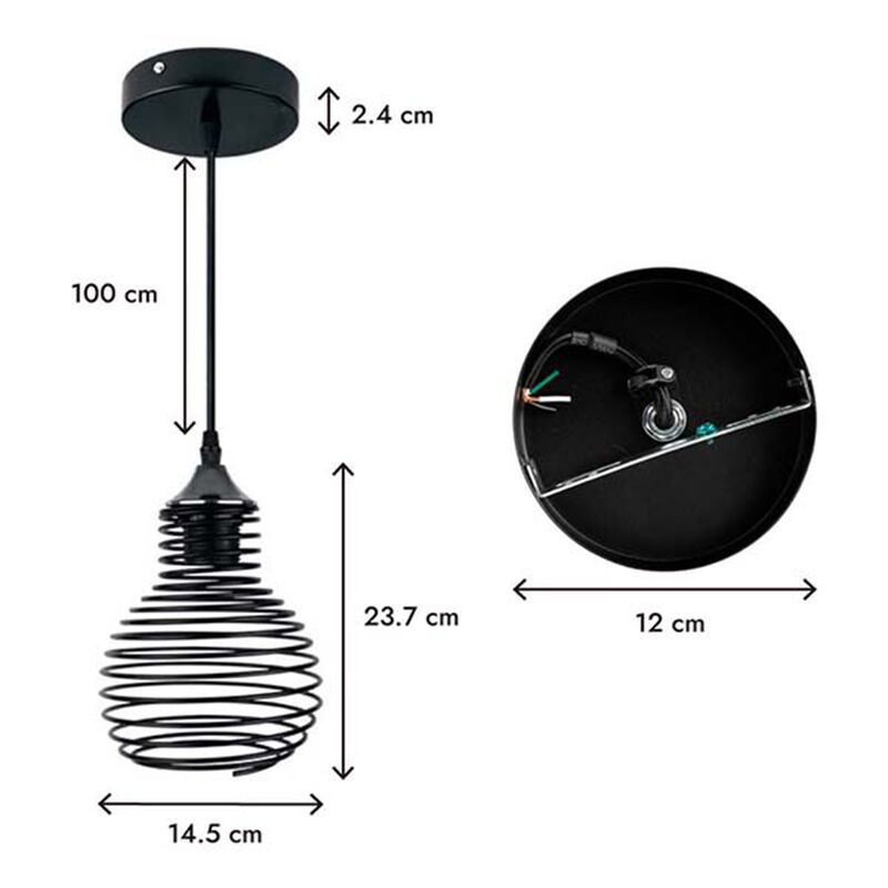 Lampara Colgante Aksi Panel Abeja Negro image number null
