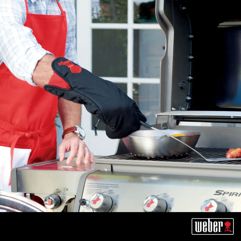 Guante de Barbacoa Weber Negro con Bordado Rojo image number null
