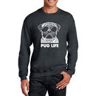 Sudadera De Cuello Redondo Word Art Para Hombre - Vida Pug - Gris