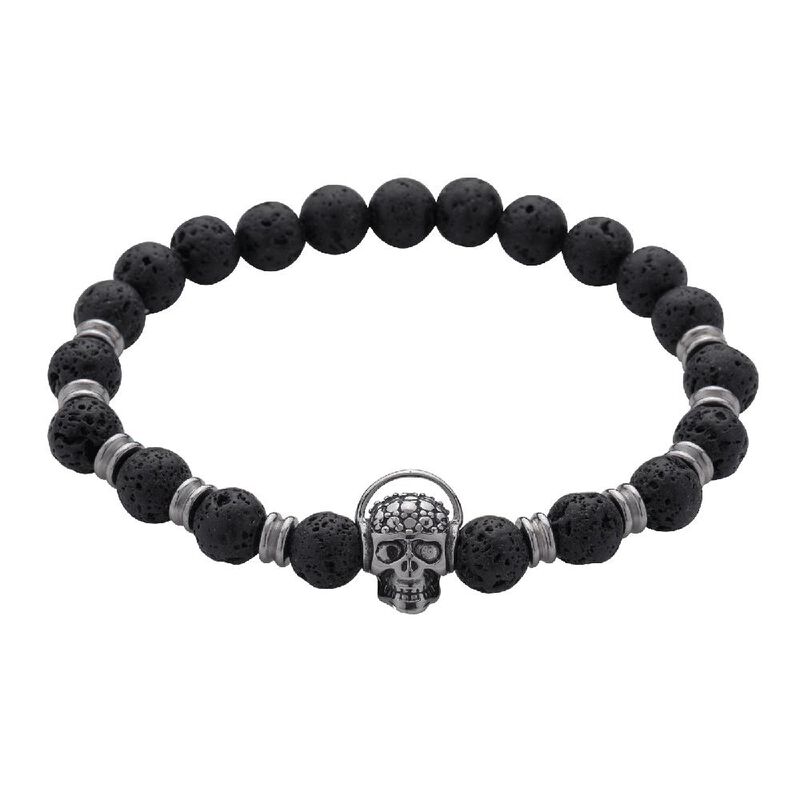 Pulseras Hombre Piedras Acero Inoxidable, Braza... image number null