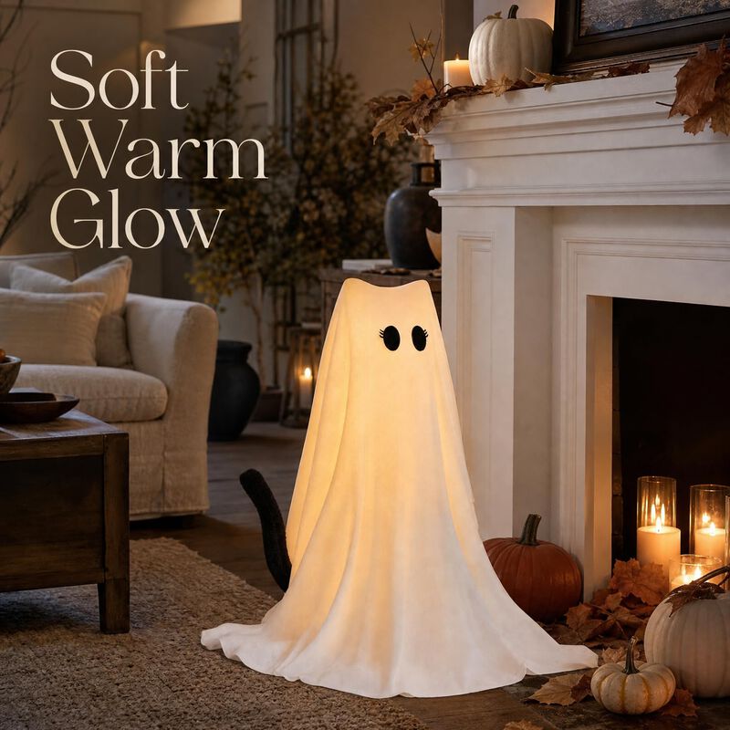 Gato Fantasma Pejouri 70 cm Decoraci&oacute;n Iluminad... image number null
