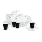 Vajilla Dagni para 4 Personas &ndash; Cer&aacute;mica Blanca/Negra 20 Piezas