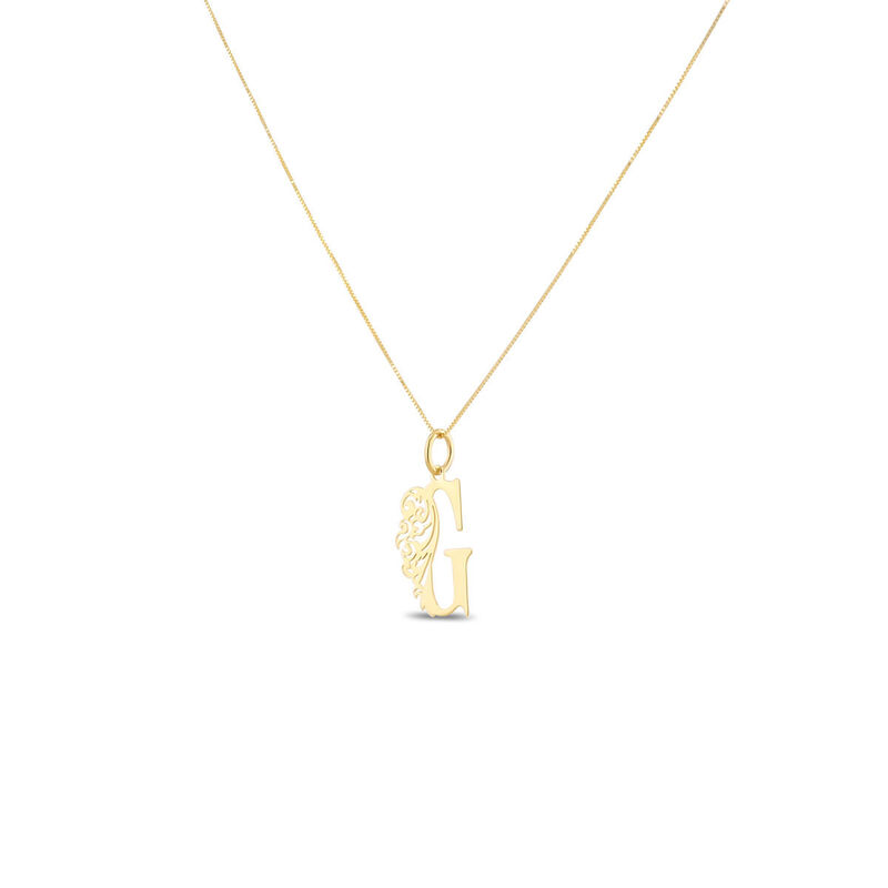 Dije De Letra G De Oro Amarillo 14K Con Cadena ... image number null
