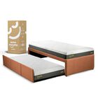 Cama Doble Roomi Matrimonial - Matrimonial Freedom Color Mandarina + 2 Colchones Smile