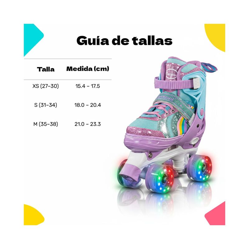 Patines 4 Ruedas Luz Led Ajustables Ni&ntilde;as Ni&ntilde;os... image number null