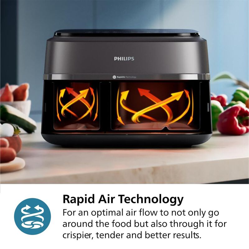 Freidora Philips Serie 3000 Con Doble Cesta, 9,... image number null