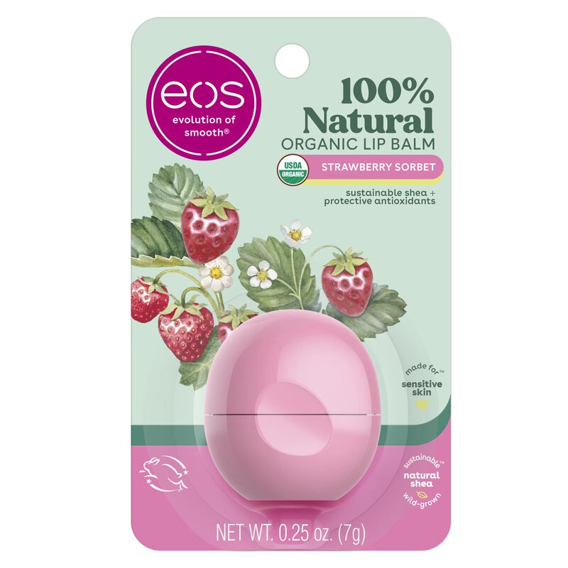 B&aacute;lsamo Labial Eos, Sorbete De Fresa 100% Natur... image number null