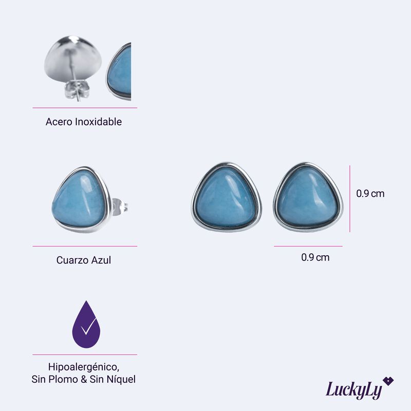Aretes Acero Inoxidable Mujer Cuarzos, Regalos ... image number null
