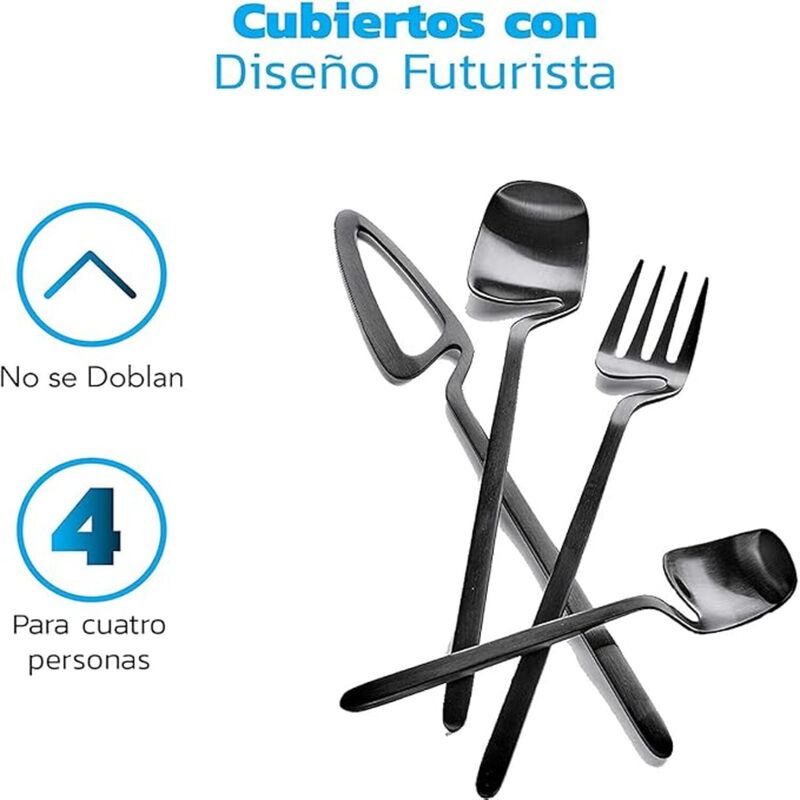 Juego de Cubiertos Acero Inoxidable 16 pzs Blue... image number null