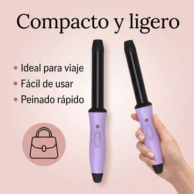 Mini Rizador Karma Beauty Morado Para Ondas Y R... image number null